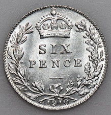 1910, EDWARD VII SIXPENCE