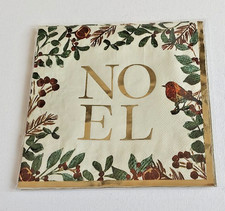 10 PAPER NAPKINS NOEL BIRDS MISTLETOE LEAVES BERRIES CHRISTMAS  DINING  3ply