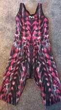 Tyr Venzo Genesis Open Back Racing Swimsuit Women's Steel Red Size 30