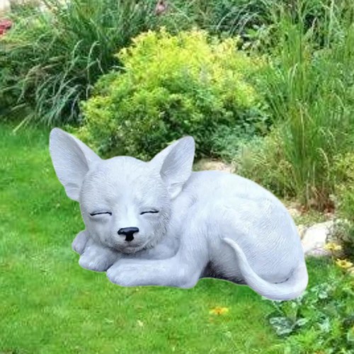 Sleeping fox sculpture outdoor - sculpture,