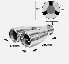 Twin Exhaust Tip Trim Pipe
