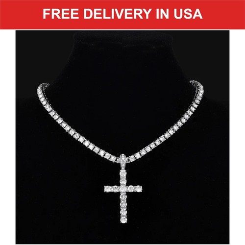 Iced out cross pendant - iced,
