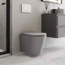 Wall Hung Grey Rimless Toilet