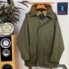 Bob Church & Co 90s VENTILE (L) Coat Jacket Made England Vintage Fishing + Hood