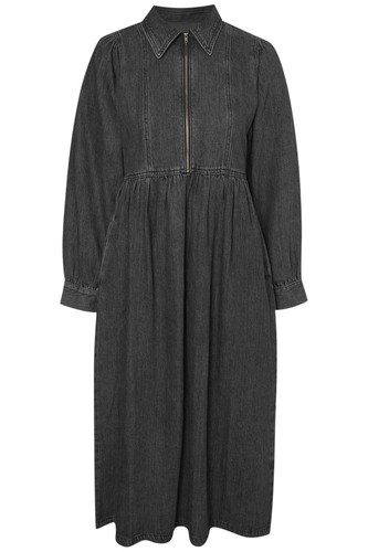 Zip front high waist denim - front,