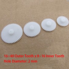 16~48 Teeth Plastic Gears Double Layer Cog Wheel Toy Model Car DIY Hole Dia 2mm