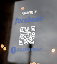 Follow us on Facebook QR CODE Vinyl Sticker Shop Window