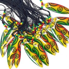 Wooden Surf Board Sharks Tooth Necklaces Wholesale Joblots Randomly Selected