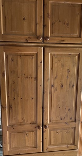 Single pine wardrobe with top - pine,