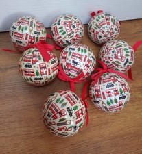 Paperchase London Themed Christmas Tree Baubles Round x 8