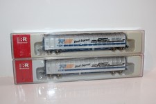 2 x Rivarossi HRS6234 HO Scale Closed Tarpaulin Wagons Tiphook Steel Express