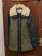 Quiz Khaki Parka Coat Faux