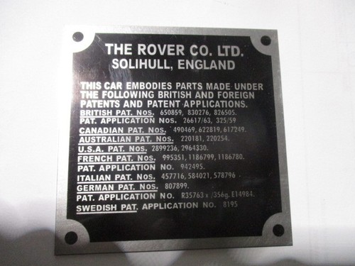 Nameplate rover 109 sd1 - rover,