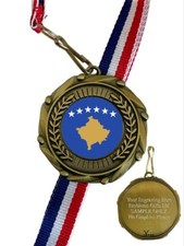 Kosovo National Flag 45mm Combo Medal & Ribbon Engraved Free