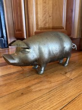 Vintage Brass Pig Piggy Bank