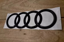 Audi Chrome Black Gloss Rear Ring Logo Badge Emblem A6 A7 A8 Q3 Q5 Q7 216mm