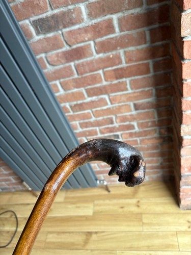 Wooden walking stick with - walking,
