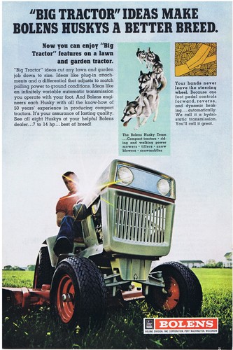 1970 bolens husky lawn tractor - bolens,