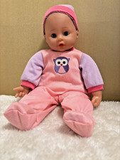 15 inch Lissi Baby Doll (Preloved) with Pink Owl Babygrow & Adoption Certificate