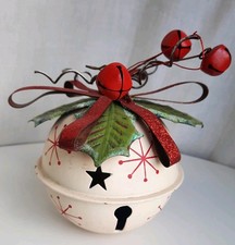 Rustic Primitive Jingle Bell Bells Christmas Bauble Decoration 11 cm