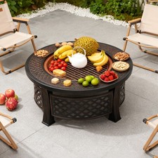 Metal Fire Pit BBQ Grill