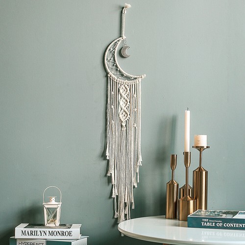 Large boho moon - boho, silver