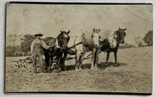 RPPC Postcard Farmer In Field