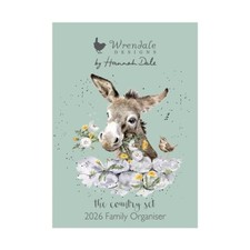 Wrendale 2026 Family Calendar Donkey and Wren – 12 Animal Illustrations