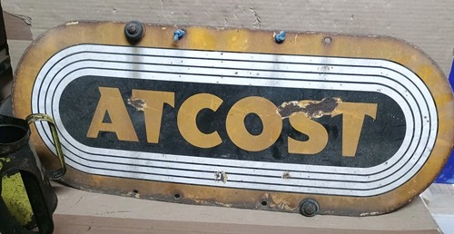 Vintage atcost enamel sign - vintage,