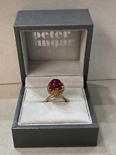 Baccarat Pink Crystal Yellow Gold Plated Sterling Silver Ring Size M 1/2