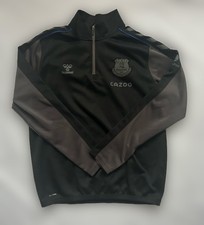 Everton Football Training Top 1/4 Zip Jacket Hummel Size L Men’s Black