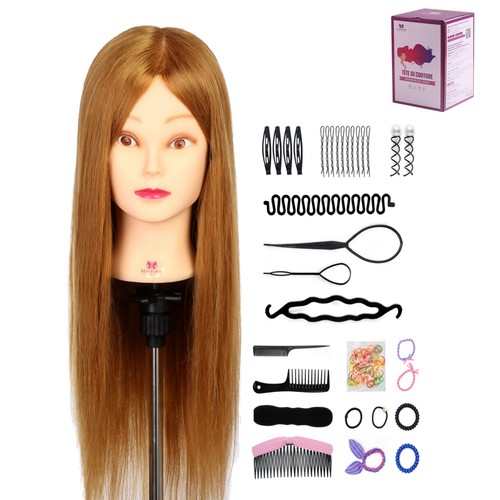 100 real hair training - real, head