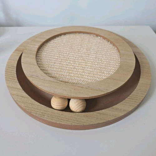Round wooden cat scratching - wooden,