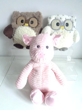 Bundle of 3 Intelex Warmies Soft Plush Microwavable Toys - Owls and Piglet