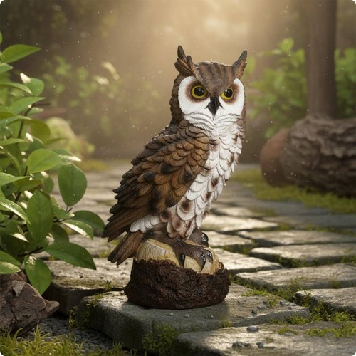 Owl figurine outdoor - owl,