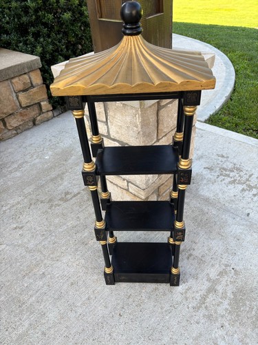 Asian style pagoda black gold - style, black/gold
