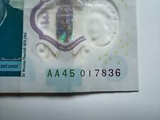 Bank Of England AA45 Five Pound Note (£5) Polymer Low Serial AA45017836