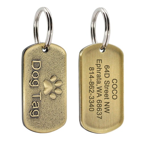 Thick brass personalized dog - thick,
