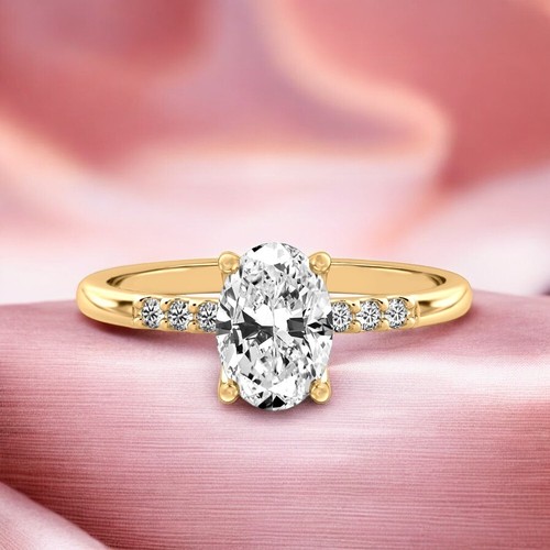 14k yellow gold oval - gold, cut