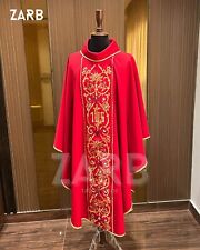 Red Embroidered Chasuble with