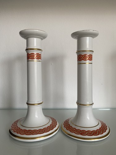 Minton pottery candlesticks - 2x,