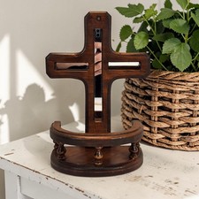 VTG Dark Wood Mirrored Cross