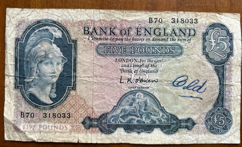 Bank england five - of,