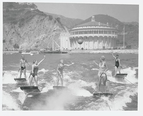 Water skiiers playing new game - water,