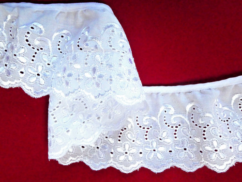 White satin embroidered - satin,