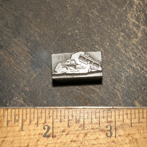 Print block old dump truck - print,