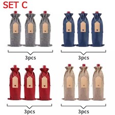 12PCS Wine Bottle Bags with Drawstring Jute Hessian Burlap Wine Gift Bottle Bags