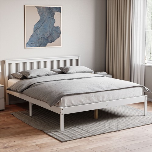 Wooden bed frame - wooden, single