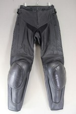 DAINESE LADIES BLACK LEATHER BIKER TROUSERS WITH CE ARMOUR: WAIST 26"/LEG 28"
