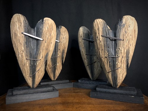 Rustic driftwood heart - rustic,
